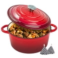 thumbnail image 1 of Hawsaiy 6 QT Enameled Cast Iron Dutch Oven with Lid, Nonstick Cookware for Baking, Roasting, Braising & Cooking, Dual Handles, Red, 1 of 10