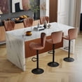 thumbnail image 1 of Hawsaiy 7-Piece Dining Table Set for 6, 67" LED Marble Dining Table Set with 6 Adjustable Swivel Bar Stools, Dining Set for Kitchen Island (White+Brown), 1 of 9