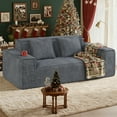 thumbnail image 1 of Hawsaiy 75" Corduroy Loveseat Sofa with Wide Armrests & Removable Pillows, No Assembly Foam Couch, Vacuum Packed, High-Density Support, Gray, 1 of 13