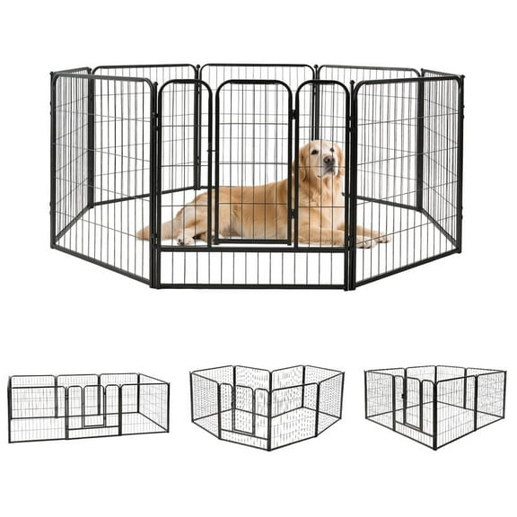 Hawsaiy 8 Panels 31.5" Height Dog Playpen, Foldable Pet Fence for Small to Large Dogs, Puppies & Small Animals, Indoor & Outdoor Use