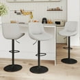 thumbnail image 1 of Hawsaiy Adjustable Bar Stools Set of 3,Swivel Counter Height Bar Chairs with Back, Modern Technical Fabric Barstools for Kitchen Island & Home, Light Gray, 1 of 10