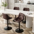 thumbnail image 1 of Hawsaiy Bar Stools Set of 4, Adjustable Swivel Counter Height Bar Stools with Back, Upholstered Modern Barstools with Diamond Stitching, Brown, 1 of 11