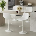 thumbnail image 1 of Hawsaiy Modern Swivel Bar Stools Set of 4, Adjustable Faux Leather Counter Height Chairs with Back for Kitchen Island, White, 1 of 11