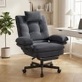 thumbnail image 1 of Hawsaiy Big and Tall Office Chair with Footrest, Ergonomic Executive Desk Chair with Flip-Up Arms, Reclining High Back Computer Chair with Headrest & Side Pockets, Dark Gray, 1 of 10