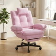 thumbnail image 1 of Hawsaiy Big and Tall Office Chair with Footrest, Ergonomic Executive Desk Chair with Flip-Up Arms, Reclining High Back Computer Chair with Headrest & Side Pockets, Pink, 1 of 10
