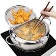 thumbnail image 1 of Hawsaiy 9.4" Deep Fryer Pot, 304 Stainless Steel Japanese Frying Pot with Oil Drain, Temperature Control and Lid, Tempura Deep Fryer Pot for Kitchen Stove/Induction Cooker French Fries Fryer Chicken, 1 of 9
