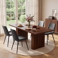 thumbnail image 1 of Hawsaiy Dining Table Set for 4, 78" Farmhouse Dining Table with 4 PU Leather Dining Chairs, Large Kitchen Table Set with Crossed Metal Leg Chairs for Dining Room(Walnut +Black), 1 of 8