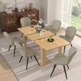 thumbnail image 1 of Hawsaiy Extendable Dining Table Set for 6, Shell Back Upholstered Dining Chairs, Farmhouse Kitchen Dining Room Set, Hidden Leaf Dining Table Seats 6-8, 1 of 8