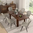 thumbnail image 1 of Hawsaiy Extendable Dining Table Set for 6, Shell Back Upholstered Dining Chairs, Farmhouse Kitchen Dining Room Set, Hidden Leaf Dining Table Seats 6-8, 1 of 8