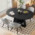 thumbnail image 1 of Hawsaiy Extendable Round to Oval Dining Table Set for 4–6, Space-Saving Wooden Table with Hidden Storage, Expandable Dining Table with Upholstered Chairs(Black Table+4 Light Gray Chairs), 1 of 10