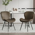 thumbnail image 1 of Hawsaiy Faux Leather Dining Chairs Set of 2 with Widened Backrest & Seat,Dark Brown, 1 of 10