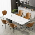 thumbnail image 1 of Hawsaiy Faux Leather Dining Chairs Set of 6 with Widened Backrest & Seat,Yellow, 1 of 10