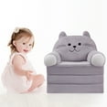 thumbnail image 1 of Hawsaiy Kids Sofa 2-in-1 Foldable Armchair with Liner Filler Cute Cartoon Lazy Sofa Bed for Living Room or Bedroom, 1 of 9