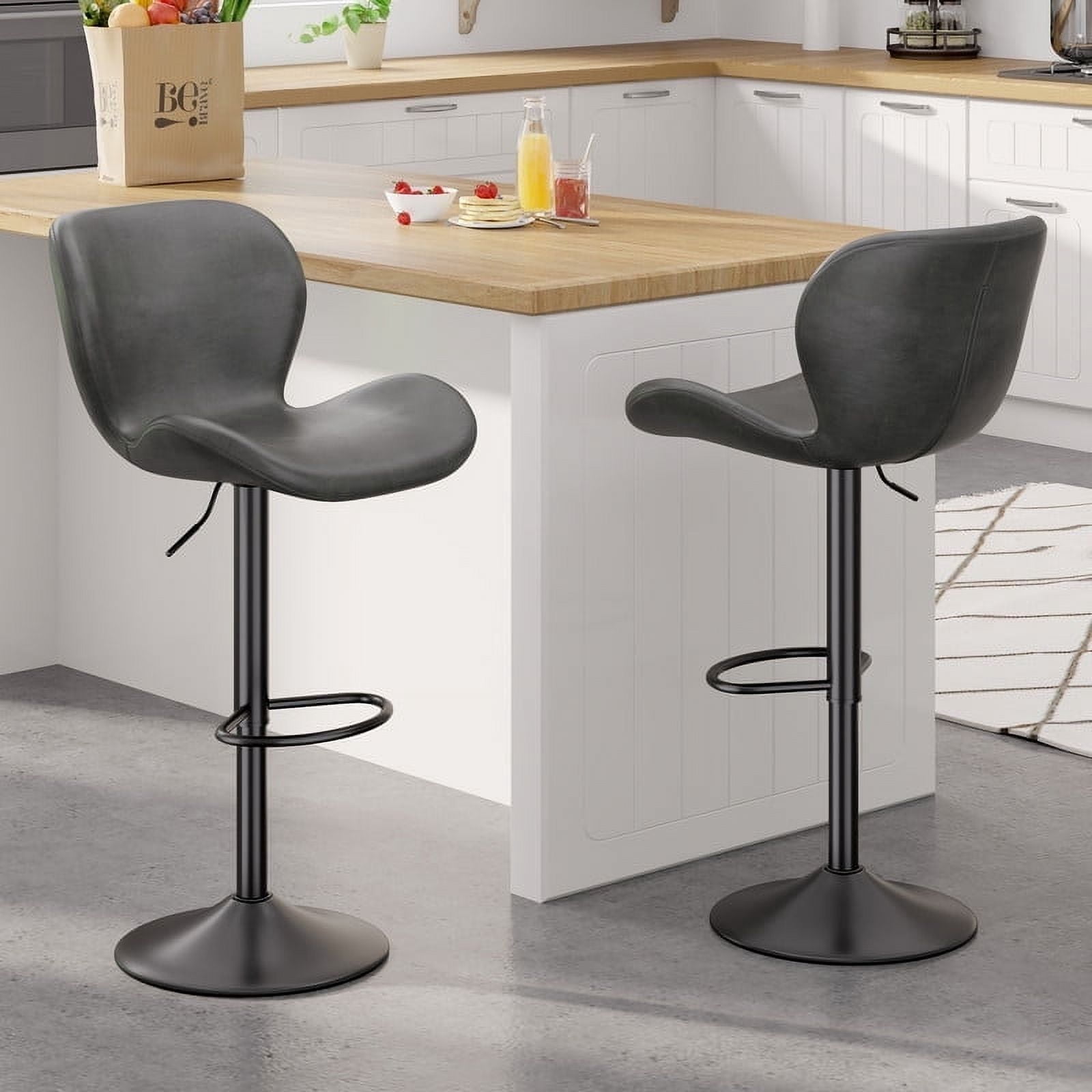 Hawsaiy Modern Adjustable Bar Stool Set of 2 with High-Density Foam Padding