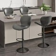 thumbnail image 1 of Hawsaiy Modern Swivel Bar Stools Set of 4, PU Leather Bar Chairs with Back & Footrest, Adjustable Height 22.2"-31" for Kitchen Island,Dark Brown, 1 of 8