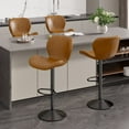 thumbnail image 1 of Hawsaiy Modern Swivel Bar Stools Set of 4, PU Leather Bar Chairs with Back & Footrest, Adjustable Height 22.2"-31" for Kitchen Island,Dark Gray, 1 of 8