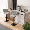thumbnail image 1 of Hawsaiy Modern Bar Stools Set of 4, Adjustable Faux Leather Upholstered Swivel Bar Stools, Counter Height Bar Chairs with Back for Kitchen Island, Light Gray, 1 of 9