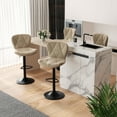 thumbnail image 1 of Hawsaiy Modern Bar Stools Set of 4, Adjustable Faux Leather Upholstered Swivel Bar Stools, Counter Height Bar Chairs with Back for Kitchen Island, Khaki, 1 of 9