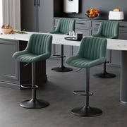 Hawsaiy Adjustable Bar Stools Set of 4, Swivel Counter Height Bar Chairs with Back, Modern Technical Fabric Barstools for Kitchen Island & Home, Brown