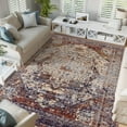 thumbnail image 1 of Washable Area Rugs 8x10 ft, Non-Slip Large Soft Vintage Carpet for Living Room Bedroom, Retro Floral Rug for Indoor Floor, Pet-Friendly Low Pile Accent Rug, 1 of 8