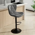 thumbnail image 1 of Hawsaiy Modern Bar Stools Set of 1, Adjustable Faux Leather Upholstered Swivel Bar Stools, Counter Height Bar Chairs with Back for Kitchen Island, Dark Gray, 1 of 10