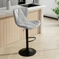 thumbnail image 1 of Hawsaiy Modern Bar Stools Set of 1, Adjustable Faux Leather Upholstered Swivel Bar Stools, Counter Height Bar Chairs with Back for Kitchen Island, Light Gray, 1 of 10