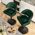 thumbnail image 1 of Hawsaiy Modern Bar Stools Set of 2, Ergonomic Double-Layer Upholstered Bar Stools with Back, Adjustable Swivel Barstools for Kitchen Island, Green, 1 of 11