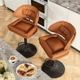 thumbnail image 1 of Hawsaiy Modern Bar Stools Set of 2, Ergonomic Double-Layer Upholstered Bar Stools with Back, Adjustable Swivel Barstools for Kitchen Island, Orange, 1 of 11