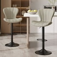 thumbnail image 1 of Hawsaiy Modern Swivel Bar Stools Set of 2, Faux Leather Upholstered Counter Height Bar Chairs, Waterproof Barstools for Kitchen Island & Home Bar,Khaki, 1 of 9