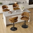 thumbnail image 1 of Hawsaiy Modern Bar Stools Set of 4, Ergonomic Double-Layer Upholstered Bar Stools with Back, Adjustable Swivel Barstools for Kitchen Island, Brown, 1 of 11