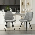thumbnail image 1 of Hawsaiy Modern Dining Chairs Set of 2, Top PU Leather Upholstered Dining Room Chairs with Metal Legs, Ergonomic Kitchen Chairs for Kitchen Dinning Room,Gray, 1 of 9
