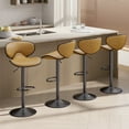 thumbnail image 1 of Hawsaiy Adjustable Swivel Bar Stools Set of 4 with Back and Footrest, Faux Leather Counter Height Kitchen Stools, Modern Bar Chairs for Island and Home Bar, Yellow, 1 of 8