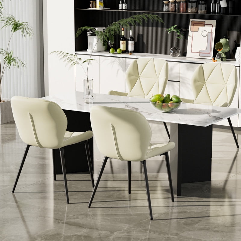 Hawsaiy Modern Ergonomic Dining Chair Set of 2 with Metal Legs