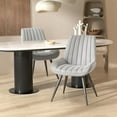 thumbnail image 1 of Hawsaiy Modern Upholstered Dining Chairs Set of 2, Comfy Kitchen Side Chairs with Thick Cushions & Metal Legs, Gray, 1 of 8