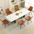 thumbnail image 1 of Hawsaiy Modern Upholstered Dining Chairs Set of 6, Comfy Kitchen Side Chairs with Thick Cushions & Metal Legs, Brown, 1 of 8