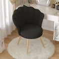 thumbnail image 1 of Hawsaiy Modern Velvet Accent Chair Set of 2 with Gold Metal Legs,Upholstered Vanity Chair for Bedroom, Makeup Room, or Living Room, Black, 1 of 10