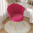 thumbnail image 1 of Hawsaiy Modern Velvet Accent Chair Set of 2 with Gold Metal Legs,Upholstered Vanity Chair for Bedroom, Makeup Room, or Living Room, Rose Red, 1 of 11
