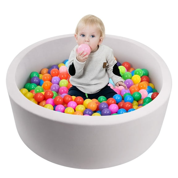 Hawsaiy Foam Ocean Ball Pit for Baby Infants and Toddlers Ages 1-3, Soft Round Play Area for Indoor/Outdoor Use, No Balls Included, Gray