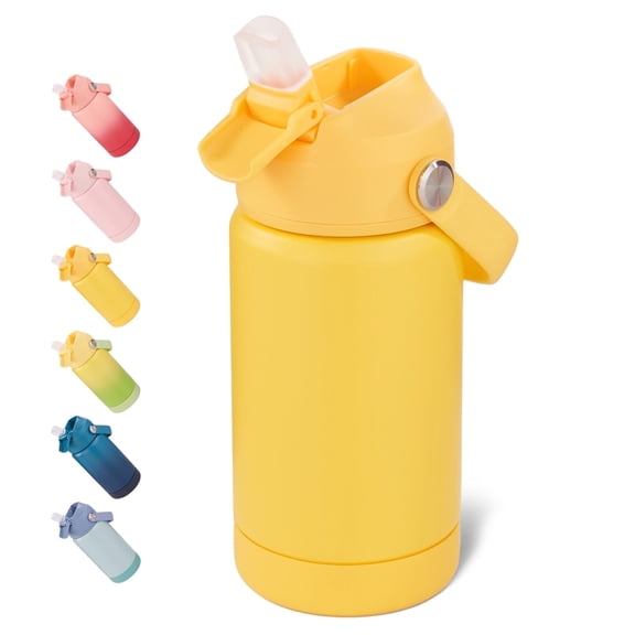 Hawsaiy 12oz Kids Insulated Water Bottle with Straw Lid, Leak-Proof Stainless Steel BPA-Free Thermos for School Boys and Girls
