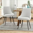 thumbnail image 1 of Hawsaiy PU leather Dining Chairs Set of 2 with Durable Metal Legs,White, 1 of 7