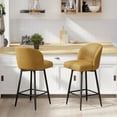 thumbnail image 1 of Hawsaiy Swivel Bar Stools Set of 2, 27.5" PU Leather Bar Chairs with High Back & Metal Legs for Kitchen Island & Dining Room, 1 of 10