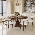 thumbnail image 1 of Hawsaiy Wooden Dining Chairs Set of 6, Mid-Century Upholstered Chenille Dining Chairs with Solid Wood Legs, Comfortable Kitchen Chairs for Dining Room, Cream, 1 of 10