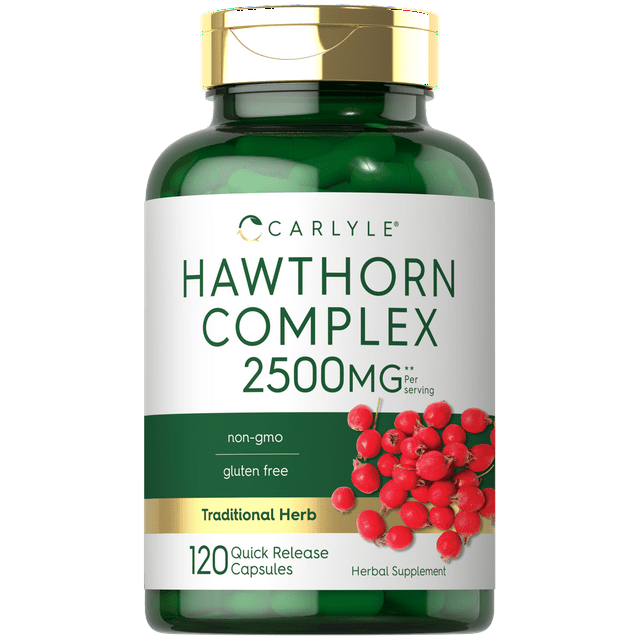 Carlyle Hawthorn Berry Extract Supplement 2500mg 120 Capsules