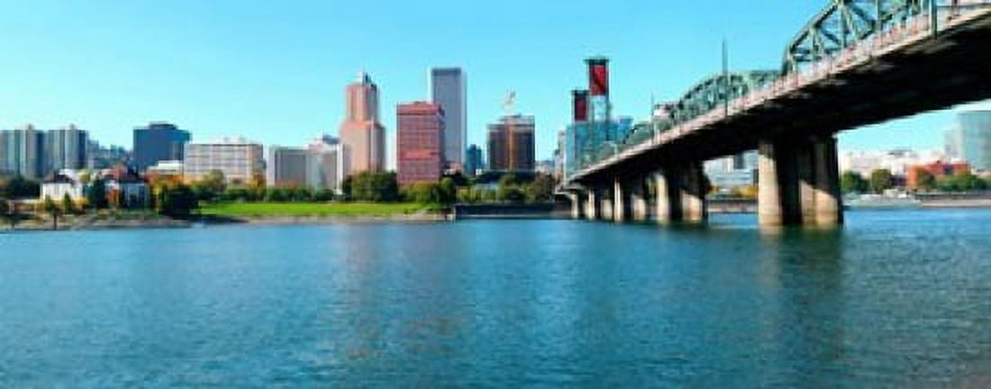 Hawthorne Bridge across the Willamette River Portland Multnomah County Oregon USA 2011 Canvas Art - Panoramic Images (30 x 12)
