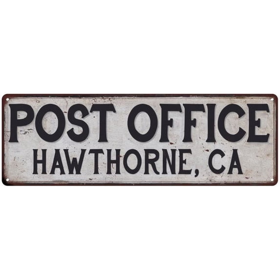 Hawthorne, Ca Post Office Sign Vintage 6x18 206180011350