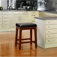 thumbnail image 1 of Hawthorne Collection 24" Faux Leather Wood Counter Stool in Cherry and Black, 1 of 1