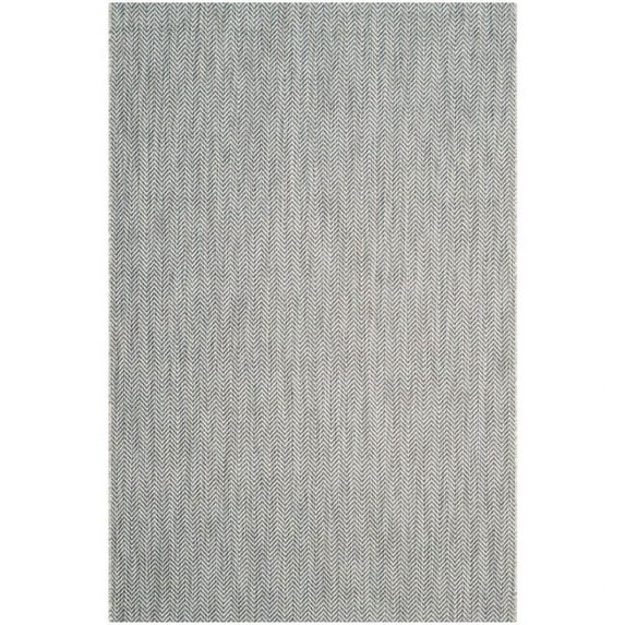 Hawthorne Collection 6'7" X 9'6" Power Loomed Rug in Gray and Navy