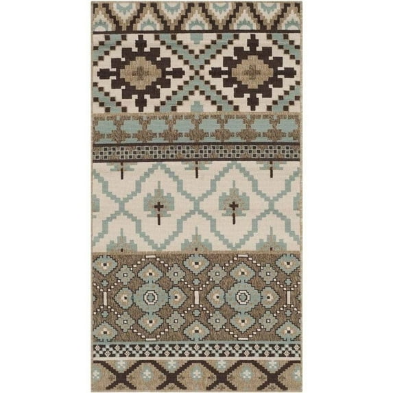 Hawthorne Collection Creme Indoor Outdoor Rug - 2'7" x 5'