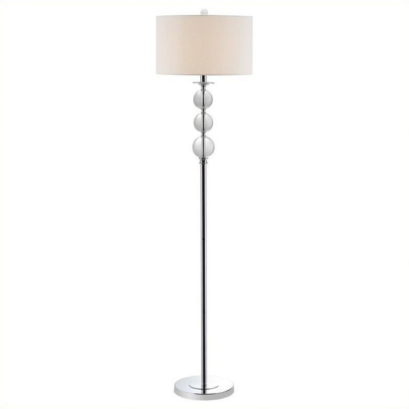 Hawthorne Collection Crystal Glass Globe Floor Lamp with White Shade