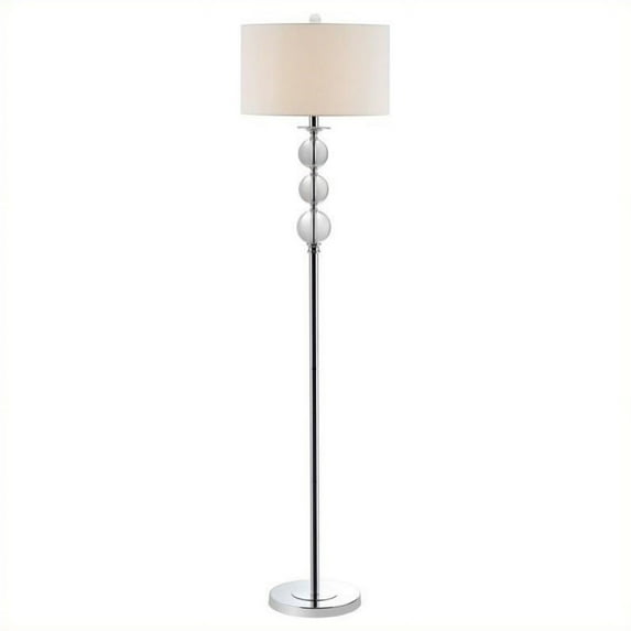 Hawthorne Collection Crystal Glass Globe Floor Lamp with White Shade